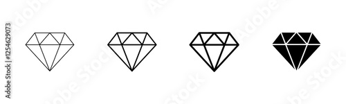 Diamond icon vector isolated on white background. Diamond vector icon. Gemstone symbol