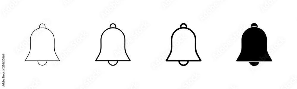 Bell Icon vector isolated on white background. Notification symbol. Bell vector icon Bell Icon vector isolated on white background. Notification symbol. Bell vector icon