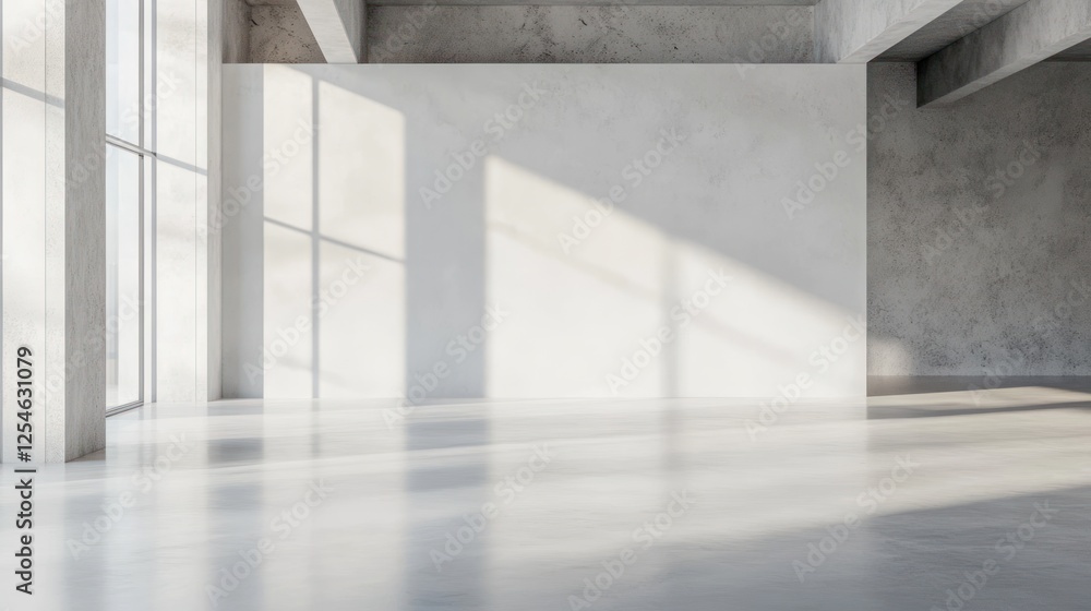 Obraz premium Empty Loft Room with Sunlight