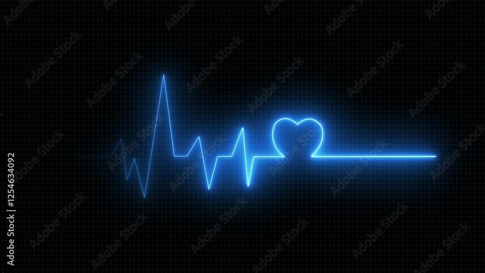 Monitoring of patient's condition, vital signs on ICU monitor in hospital Heart and patient monitor showing vital signs of a patient Abstract Glowing Neon Heart Beat Single Loop Animation.
Monitoring of patient's condition, vital signs on ICU monitor in hospital Heart and patient monitor showing vital signs of a patient Abstract Glowing Neon Heart Beat Single Loop Animation.