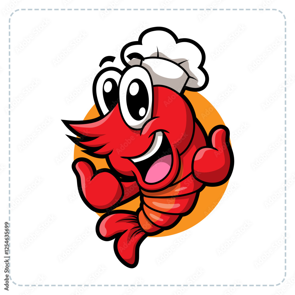 Obraz premium MASCOT SHRIMP LOGO DESIGN ILLUSTRATION