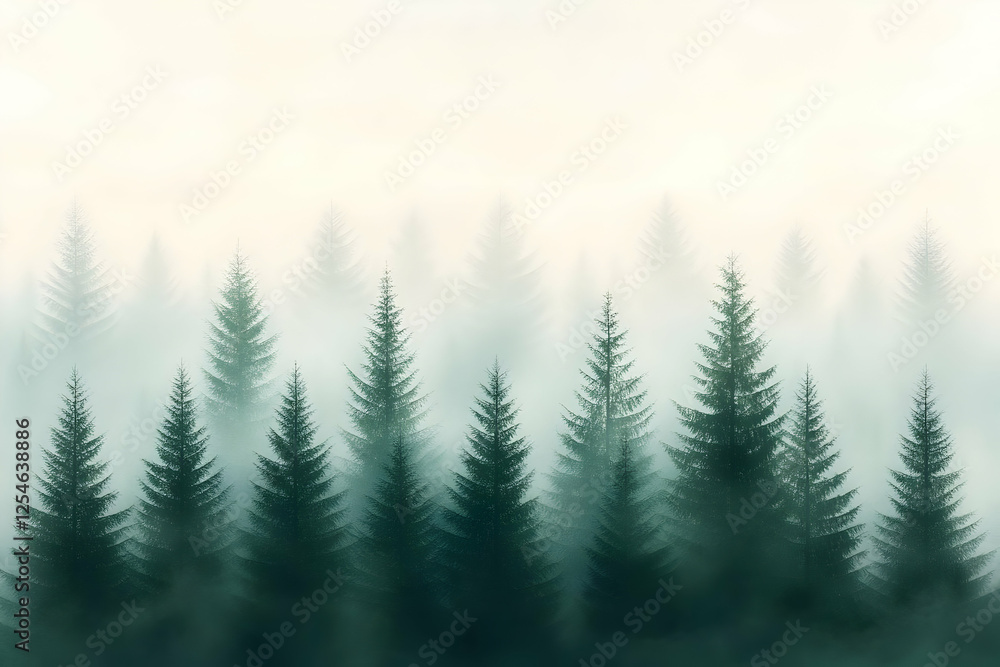 Fototapeta premium Misty Forest Illustration