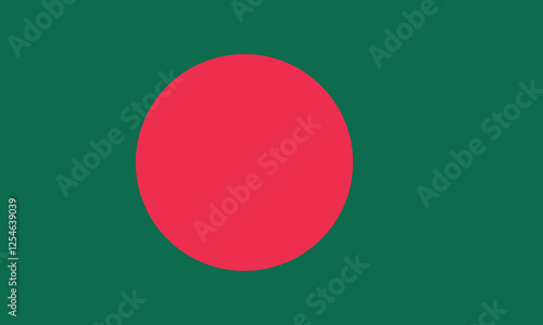 Flag of Bangladesh. Flag icon. Standard color. Standard size. A rectangular flag. Computer illustration. Digital illustration. Vector illustration.