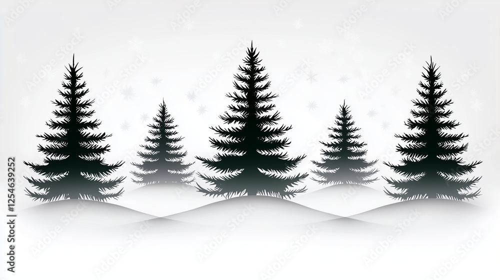 Serene winter landscape with snow-covered pine trees, peaceful nature scene ideal for seasonal and decorative designs
Serene winter landscape with snow-covered pine trees, peaceful nature scene ideal for seasonal and decorative designs