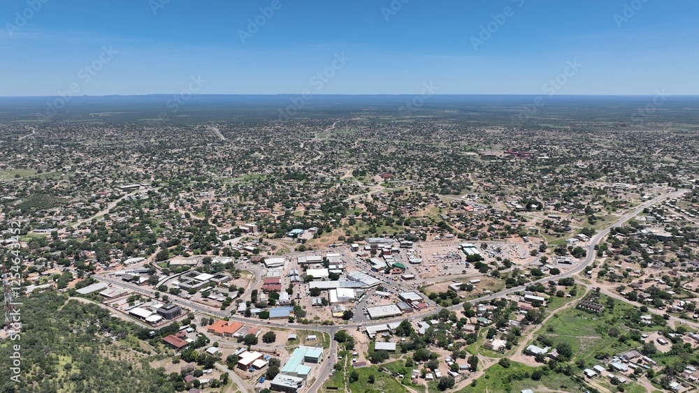 Fototapeta premium Serowe CBD in the centre of the village in Botswana, Africa