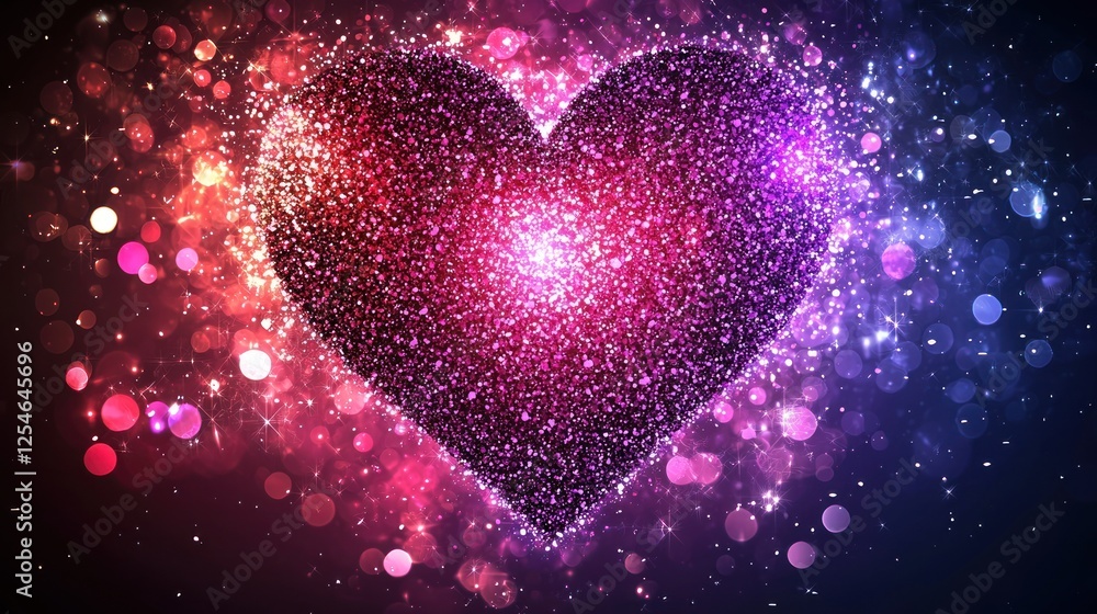 Fototapeta premium Sparkling Heart: A Glimmering Celebration of Love