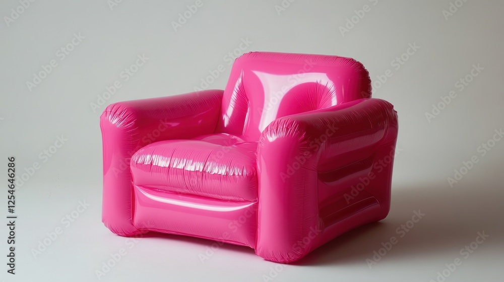 Pink inflatable armchair on white background. Pink inflatable armchair on white background.