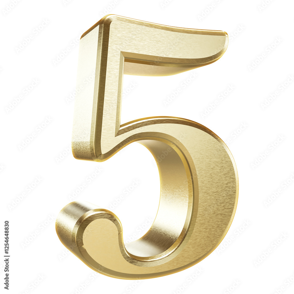 3D Golden Number 5 3D Golden Number 5