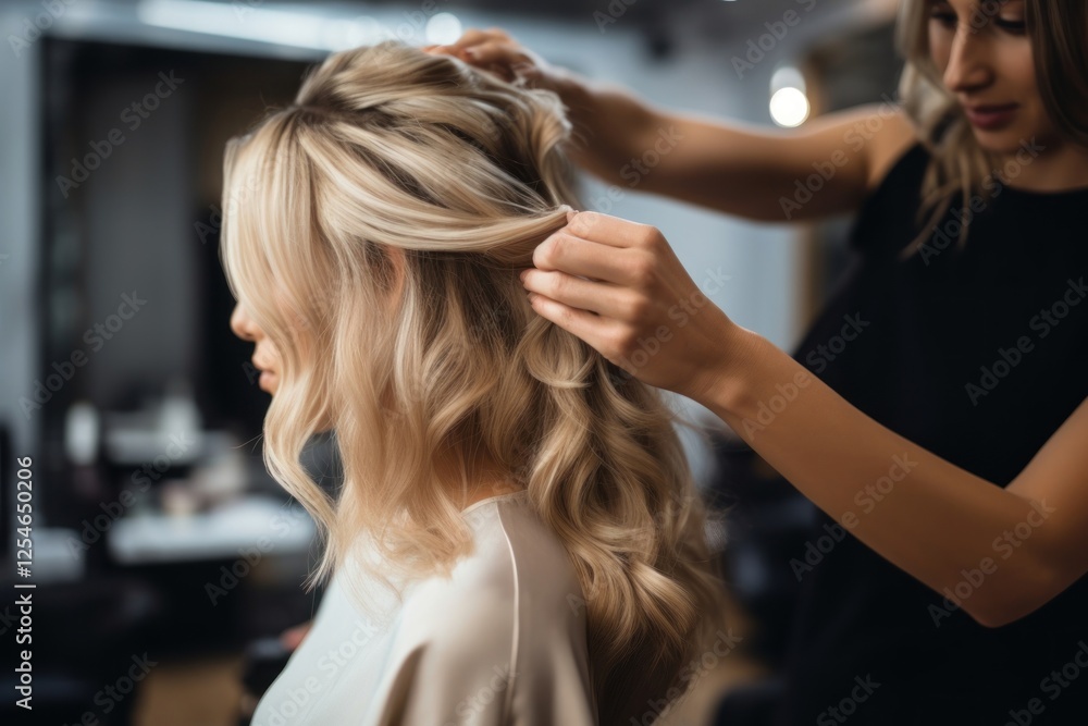 Obraz premium Hairdresser hairstyle female adult.