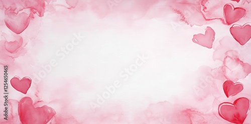 Pink Heart Top Bottom Banner Frame