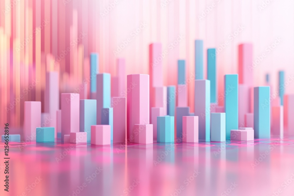 A vibrant, abstract representation of bars in pink and blue hues, symbolizing data visualization and growth trends. A vibrant, abstract representation of bars in pink and blue hues, symbolizing data visualization and growth trends.