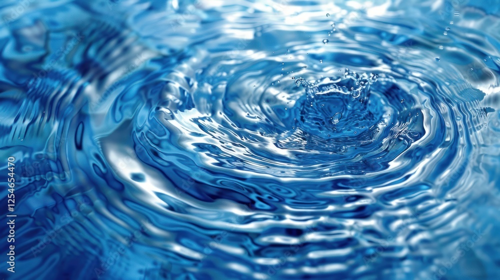 Abstract illustration blue water wave with swirl pattern texture background. AI generated image Abstract illustration blue water wave with swirl pattern texture background. AI generated image