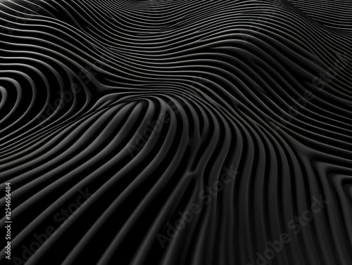 Wallpaper Mural Abstract 3D Black Wave Background Illustration Torontodigital.ca