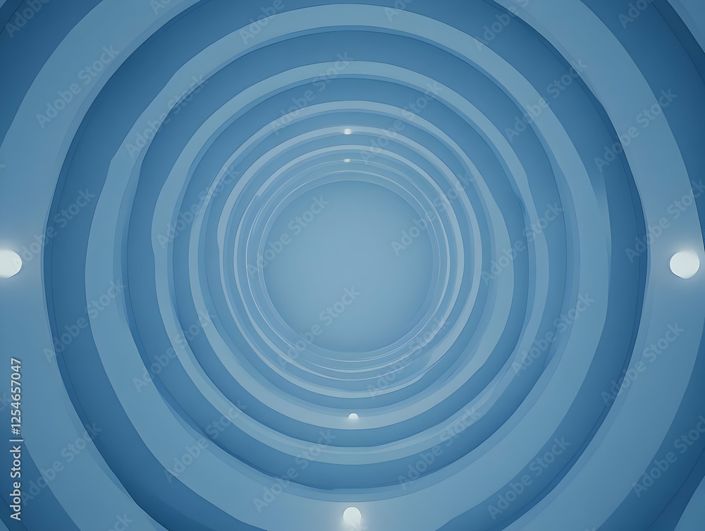 Obraz premium Abstract 3D Blue Concentric Circles Background