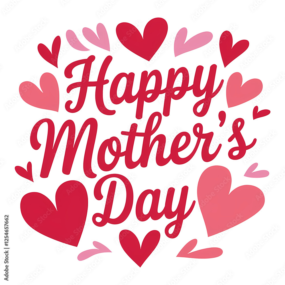 Charming Mother's Day Vector Decorative Script with Swirls and Love Filled Message in a Vibrant Red Palette Charming Mother's Day Vector Decorative Script with Swirls and Love Filled Message in a Vibrant Red Palette