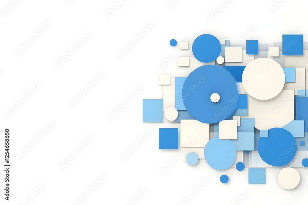 Abstract 3D Background with Blue and White Geometric Shapes Abstract 3D Background with Blue and White Geometric Shapes