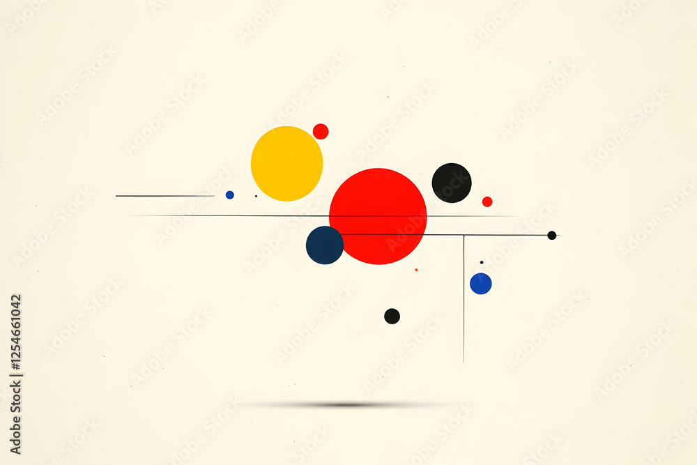 Abstract Geometric Illustration: Circles and Lines Abstract Geometric Illustration: Circles and Lines
