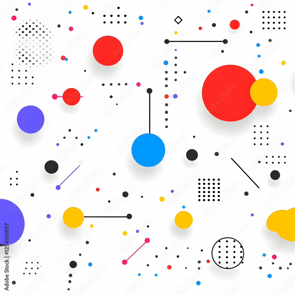 Abstract Background Colorful Circles Dots Lines Illustration Abstract Background Colorful Circles Dots Lines Illustration