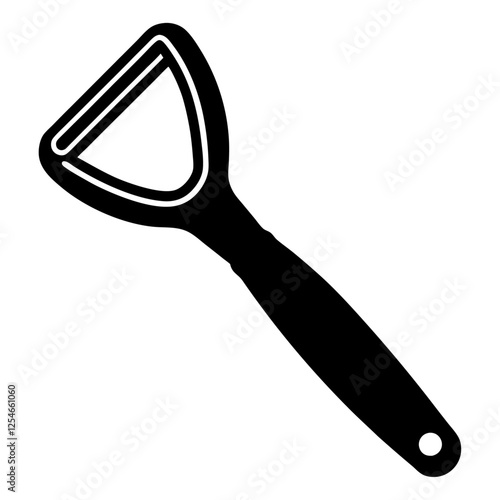 A classic Y-shaped vegetable peeler with a stainless steel blade and a plastic handle.