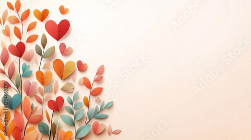 Spring tulips on colorful background in floral vector illustration with space for text.
