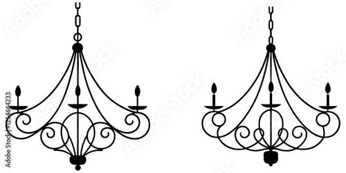 Chandelier silhouette vector