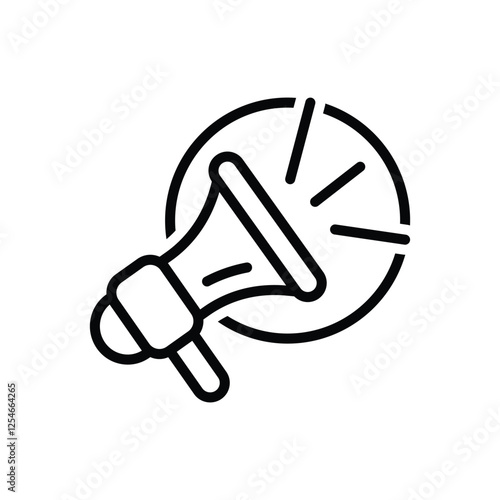Black line icon for megaphone