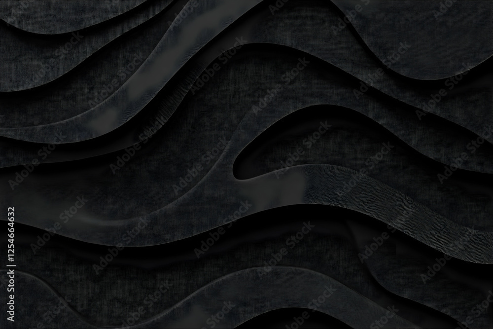 Fototapeta premium Dark Abstract 3D Wave Background Illustration