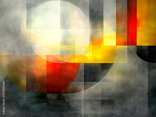 Abstract Geometric Illustration Warm Hues