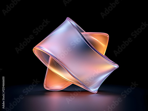 Abstract 3D Render Twisted Glass Forms