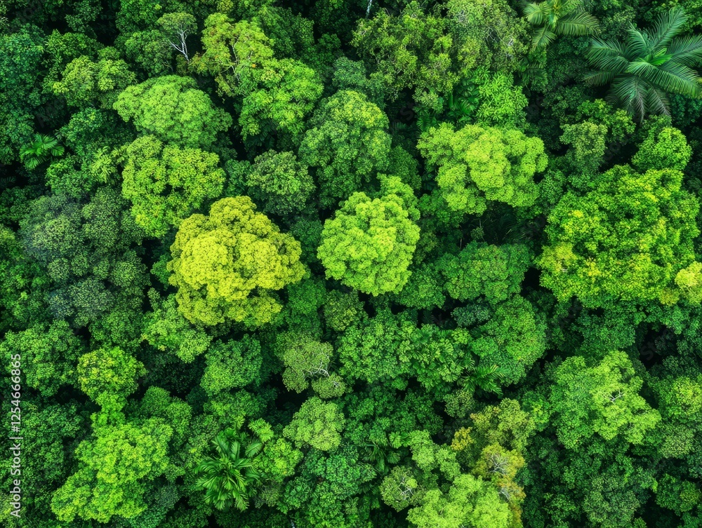 Lush green forest canopy viewed from above. Lush green forest canopy viewed from above.