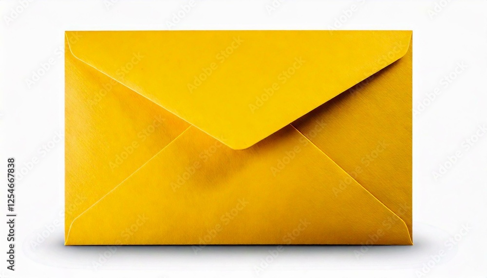 Yellow envelope isolated on white background. Yellow paper envelope. Yellow envelope isolated on white background. Yellow paper envelope.