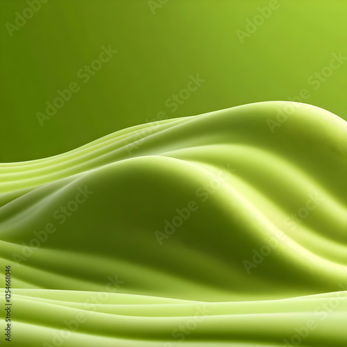 Abstract Green 3D Wave Background Illustration