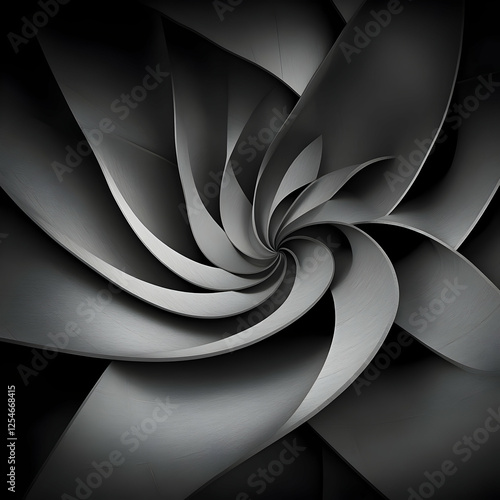 Abstract 3D Grey Swirl Background Illustration