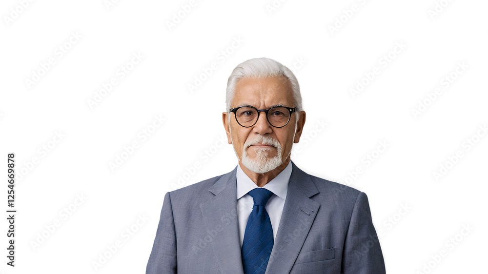 Old Business Man isolated on transparent background Old Business Man isolated on transparent background