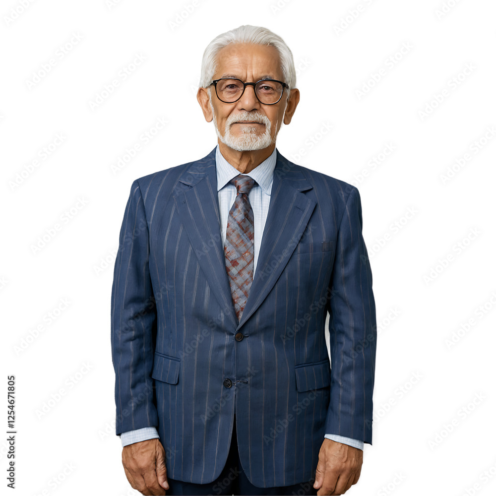 Old Business Man isolated on transparent background Old Business Man isolated on transparent background