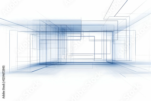 Obraz na płótnie Abstract 3D Wireframe Structure Background w salonie
