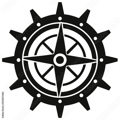 vector of a mechanical compass with rotating parts