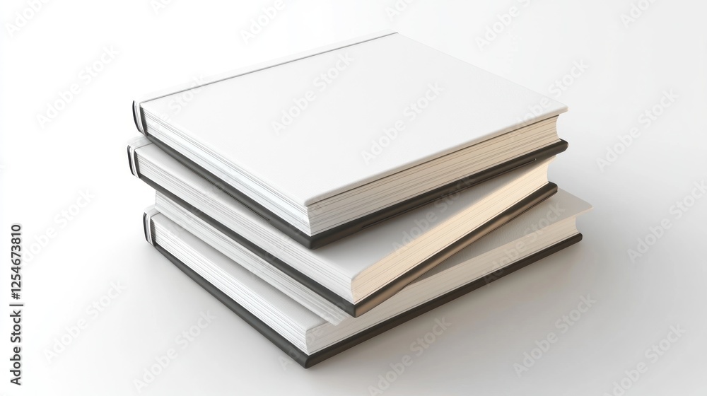 Stack of blank books on white background; for design mockups Stack of blank books on white background; for design mockups
