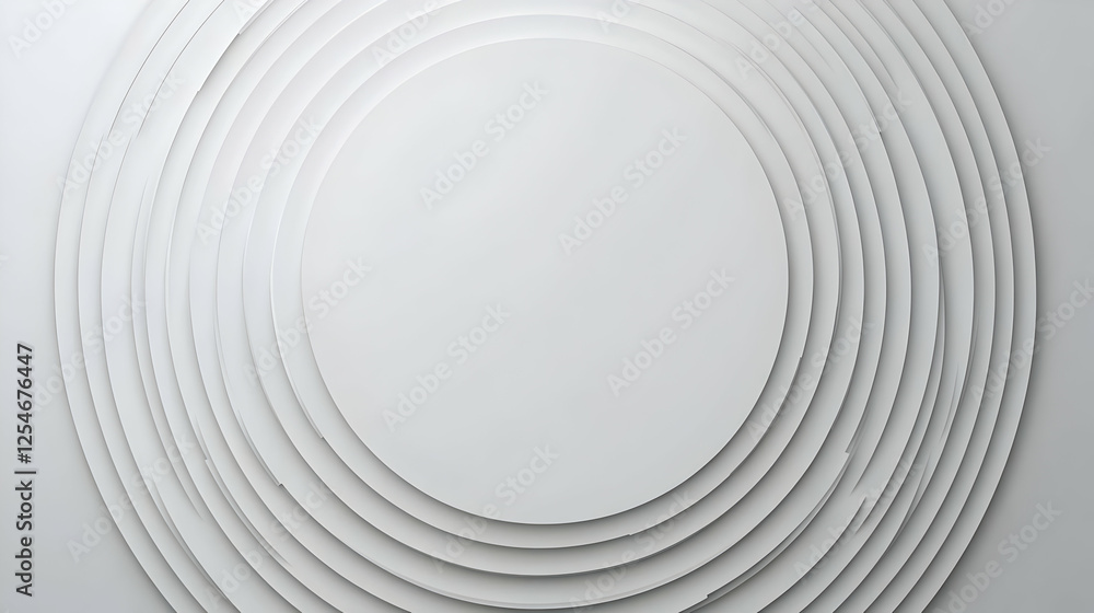 Obraz premium Abstract White Circular Layers Illustration