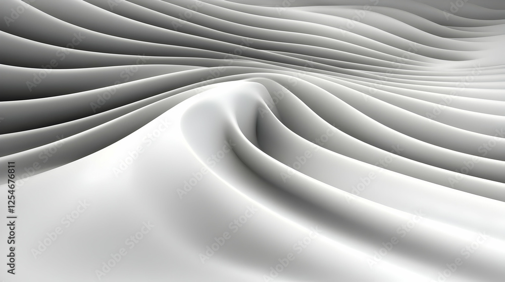 Obraz premium Abstract 3D White Wave Background Illustration
