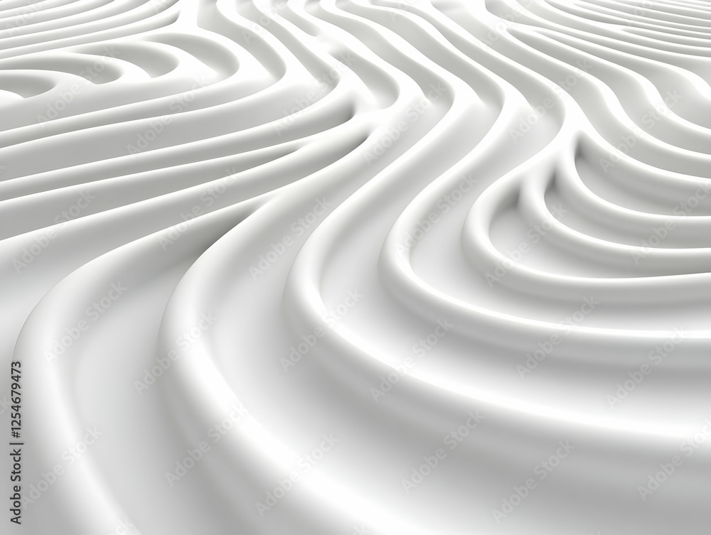 Obraz premium Abstract 3D White Wave Background Illustration