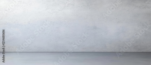 Empty minimalist studio space with gray textured walls and floor
