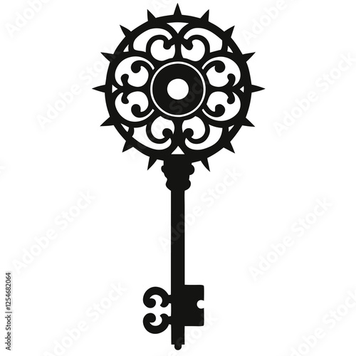 silhouette vector of clockwork key