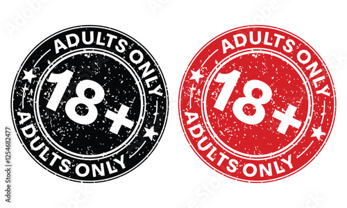 adults only, Under 18 rubber stamp vector template