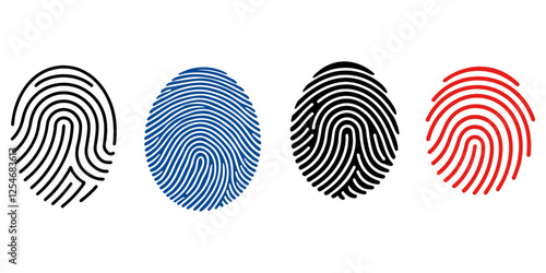 fingerprint silhouette vector on white background