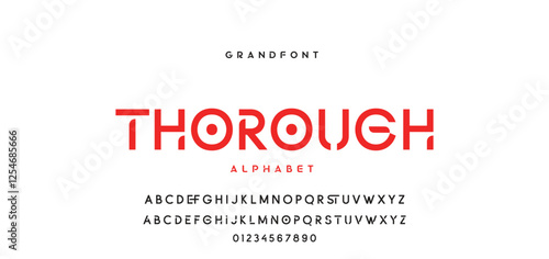 Digital modern alphabet font. Creative abstract urban, futuristic, fashion, sport, minimal technology typography. Simple vector illustration with number