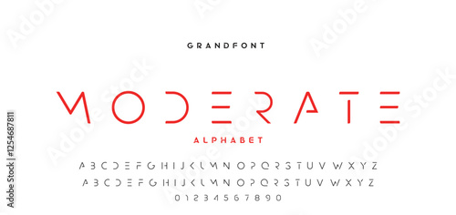 Digital modern alphabet font. Creative abstract urban, futuristic, fashion, sport, minimal technology typography. Simple vector illustration with number
