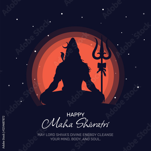 Hindu religious maha shivratri celebration background design vector illustration