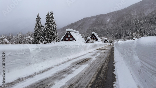Winter Wonderland in Japan Snow-Covered Shirakawa-Go Scenic Landscape Photography Peaceful Environment Winter Viewpoint