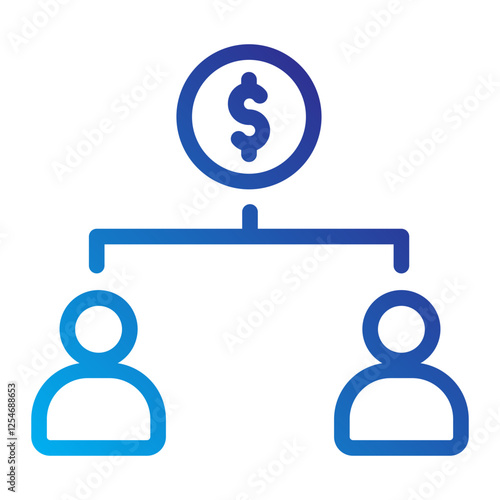 Dividend Line Gradient Icon